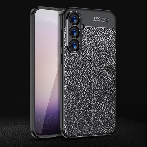 

For Samsung Galaxy S24+ 5G Litchi Texture Shockproof TPU Phone Case(Black)