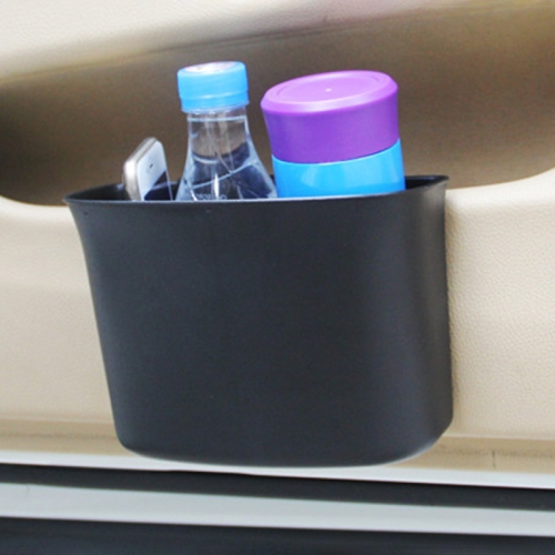 

Car Trash Can Car Hanging Sundries Storage Box(Pure Black)