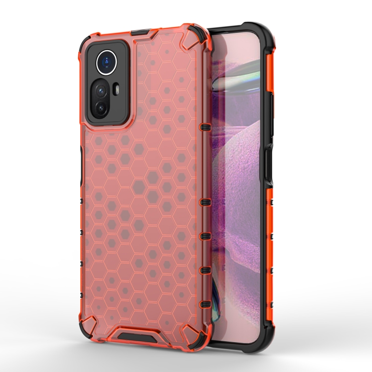

For Xiaomi Note 12S 4G Global Shockproof Honeycomb PC + TPU Phone Case(Red)