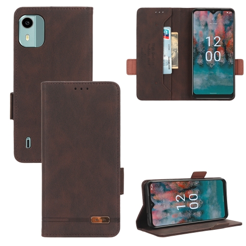 

For Nokia C12 / C12 Pro / C12 Plus Magnetic Clasp Leather Phone Case(Brown)