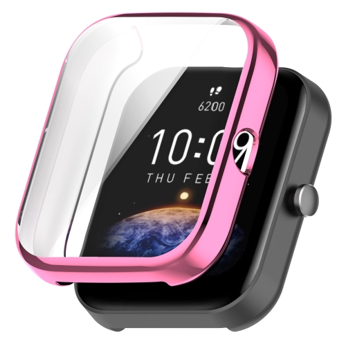 

For Amazfit Bip 3 / Bip 3 Pro Universal Full Coverage TPU Electroplating Watch Protective Case(Pink)