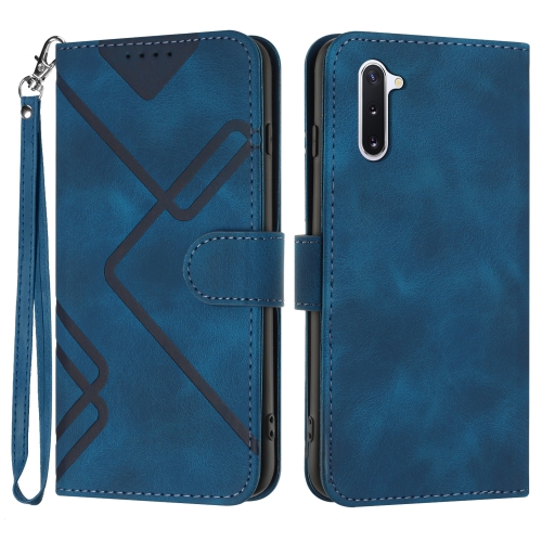 

For Samsung Galaxy Note10 / Note10 5G Line Pattern Skin Feel Leather Phone Case(Royal Blue)