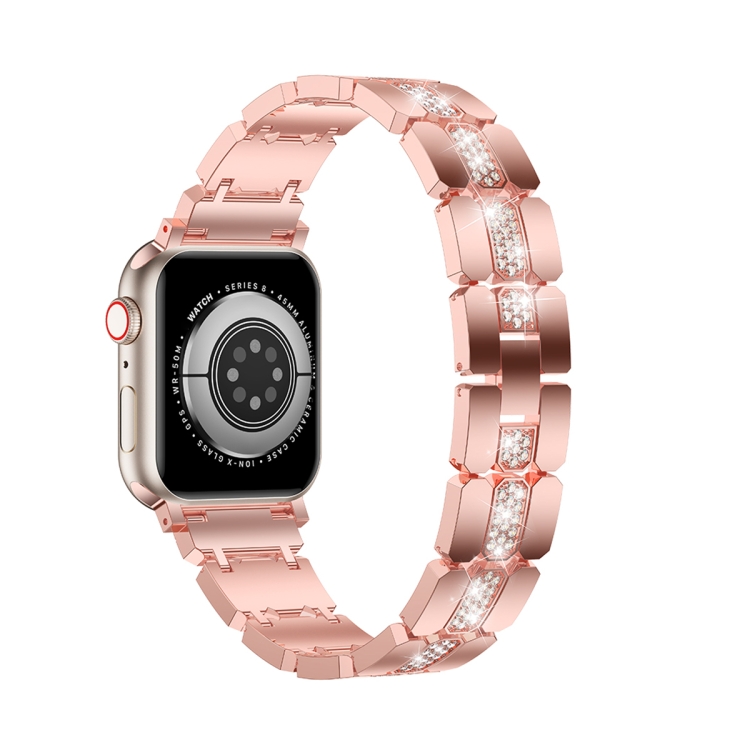 

Diamond Metal Watch Band For Apple Watch 5 40mm(Pink)