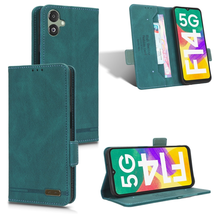 

For Samsung Galaxy F14 Magnetic Clasp Leather Phone Case(Green)
