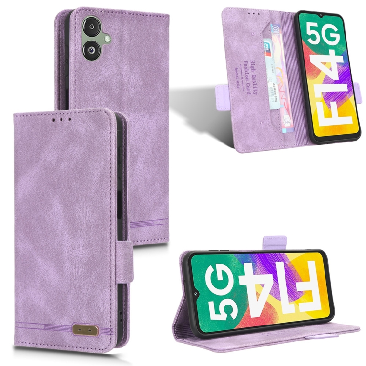 

For Samsung Galaxy F14 Magnetic Clasp Leather Phone Case(Purple)
