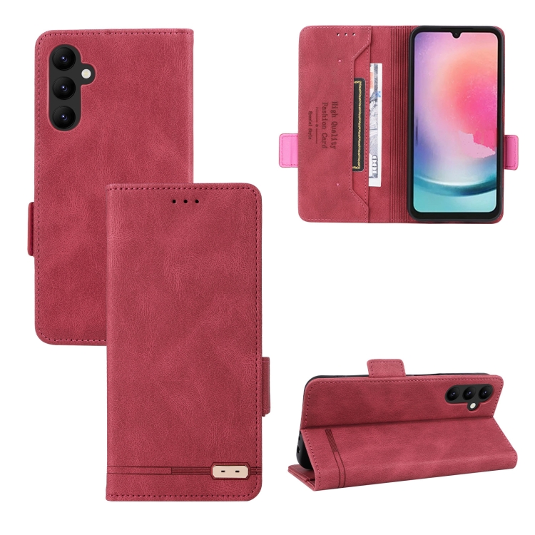 

For Samsung Galaxy A25 5G Magnetic Clasp Leather Phone Case(Red)