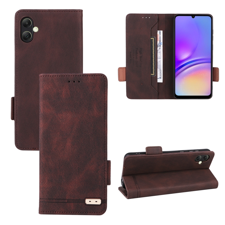 

For Samsung Galaxy A05 Magnetic Clasp Leather Phone Case(Brown)
