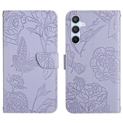 

For OPPO A79 5G HT03 Skin Feel Butterfly Embossed Flip Leather Phone Case(Purple)