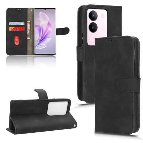 

For vivo S17 5G Skin Feel Magnetic Flip Leather Phone Case(Black)