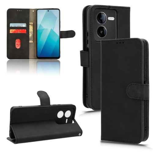 

For vivo iQOO Z8 Skin Feel Magnetic Flip Leather Phone Case(Black)