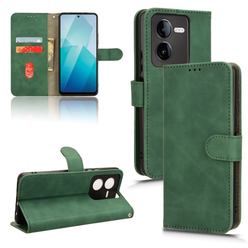 

For vivo iQOO Z8 Skin Feel Magnetic Flip Leather Phone Case(Green)
