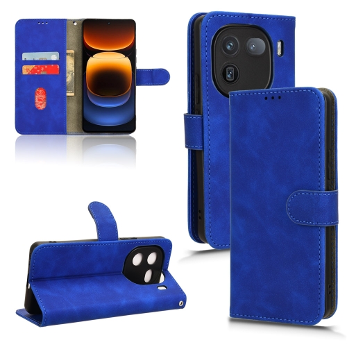 

For vivo iQOO 12 Skin Feel Magnetic Flip Leather Phone Case(Blue)