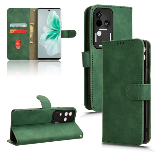 

For vivo S18 Skin Feel Magnetic Flip Leather Phone Case(Green)
