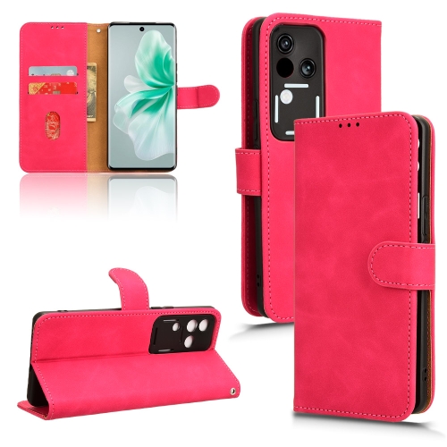 

For vivo S18 Skin Feel Magnetic Flip Leather Phone Case(Rose Red)
