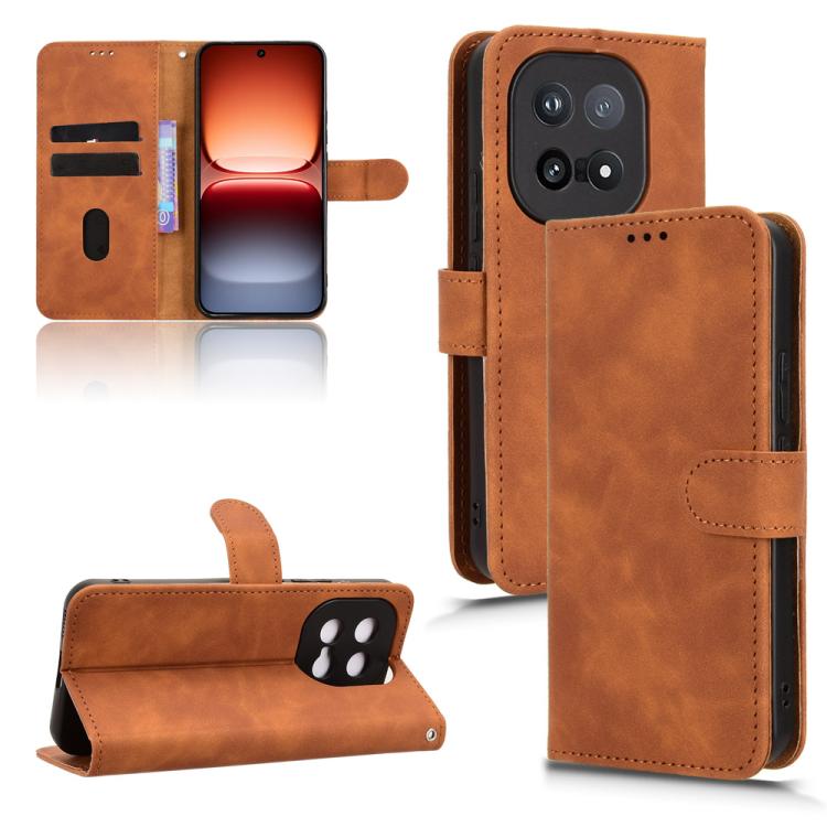 

For vivo iQOO 15 Skin Feel Magnetic Flip Leather Phone Case(Brown)