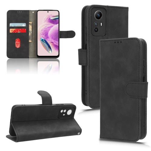 For Xiaomi Redmi Note 12S 4G Skin Feel Magnetic Flip Leather Phone Case(Black)