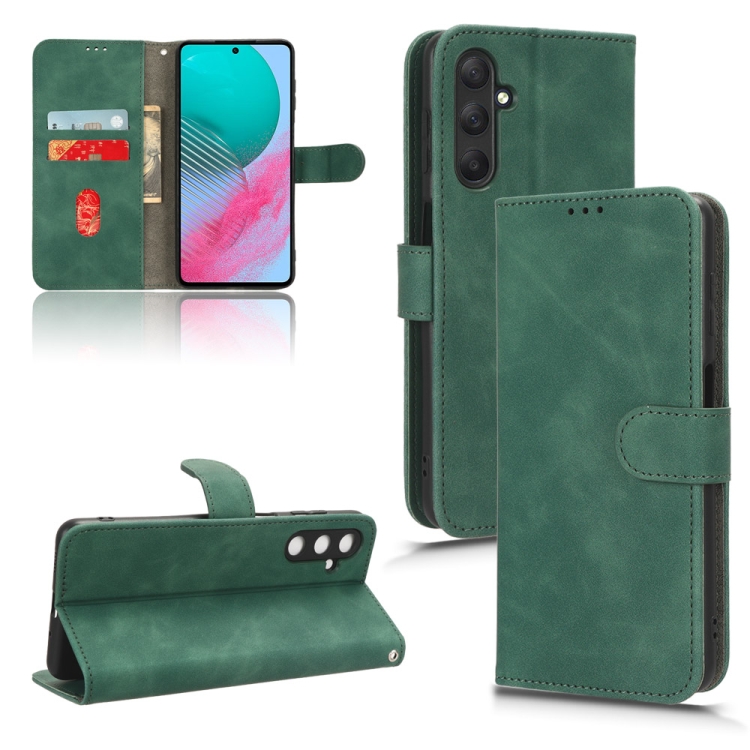 

For Samsung Galaxy M54 5G Skin Feel Magnetic Flip Leather Phone Case(Green)