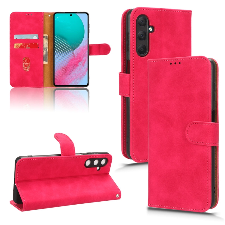 

For Samsung Galaxy M54 5G Skin Feel Magnetic Flip Leather Phone Case(Rose Red)