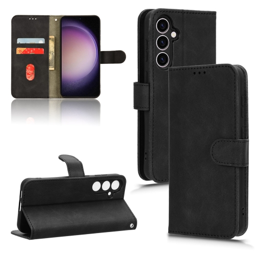 

For Samsung Galaxy S23 FE 5G Skin Feel Magnetic Flip Leather Phone Case(Black)