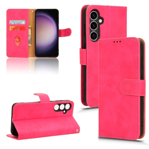 

For Samsung Galaxy S23 FE 5G Skin Feel Magnetic Flip Leather Phone Case(Rose Red)