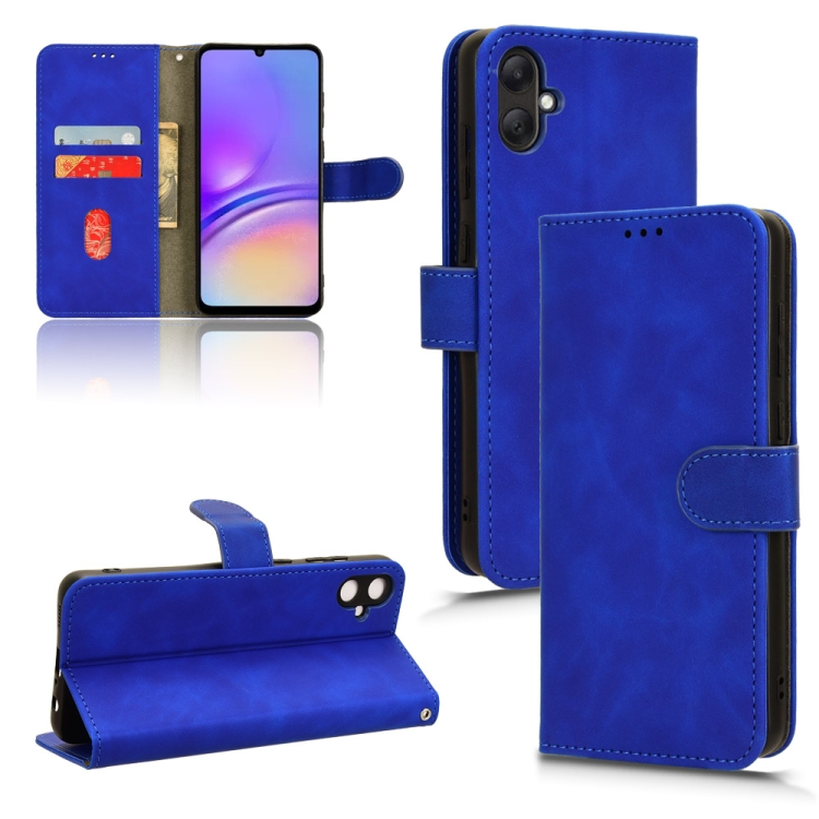 

For Samsung Galaxy A05 4G Skin Feel Magnetic Flip Leather Phone Case(Blue)