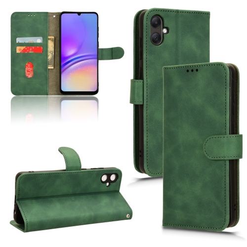 

For Samsung Galaxy A05 4G Skin Feel Magnetic Flip Leather Phone Case(Green)