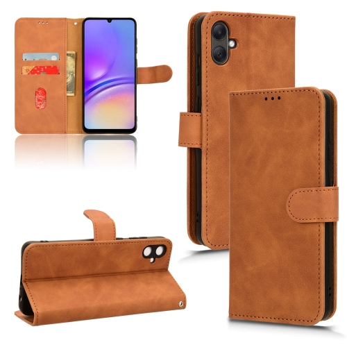 

For Samsung Galaxy A05 4G Skin Feel Magnetic Flip Leather Phone Case(Brown)