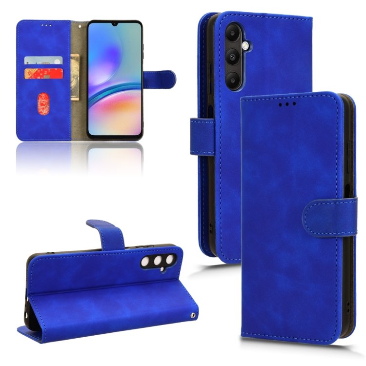 

For Samsung Galaxy A05s 4G Skin Feel Magnetic Flip Leather Phone Case(Blue)