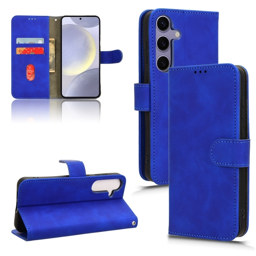 

For Samsung Galaxy S24 5G Skin Feel Magnetic Flip Leather Phone Case(Blue)