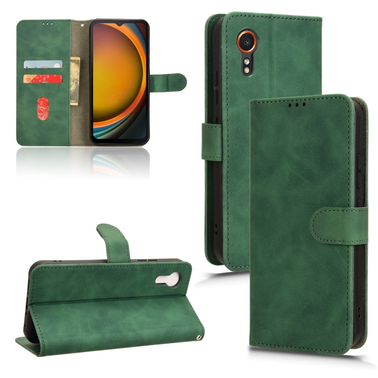 

For Samsung Galaxy Xcover 7 Skin Feel Magnetic Flip Leather Phone Case(Green)