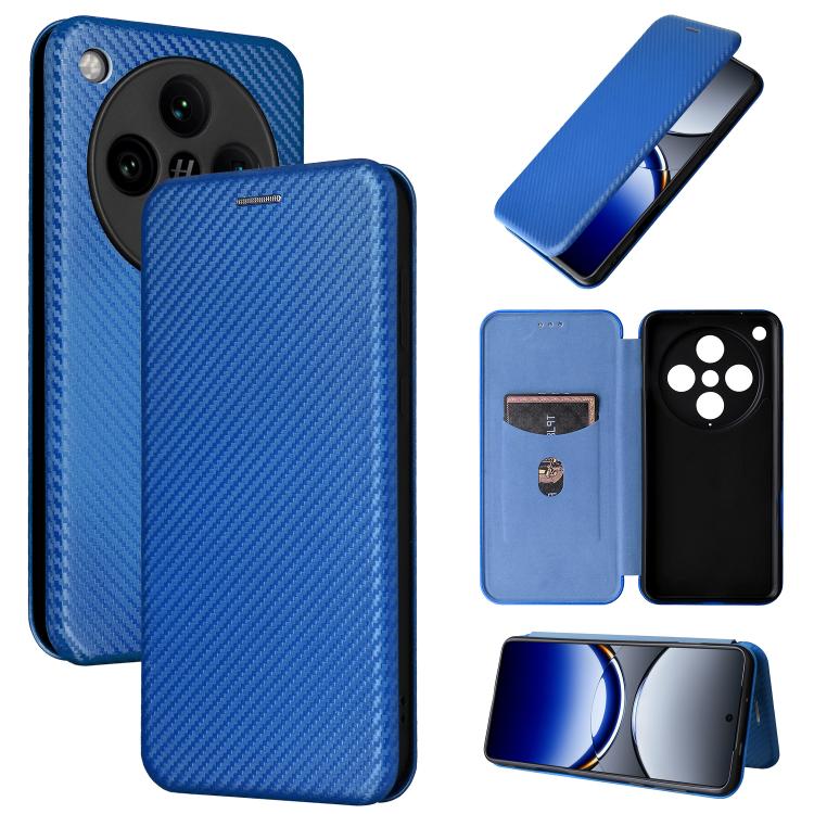 

For OPPO Find X8 Pro Carbon Fiber Texture Flip Leather Phone Case(Blue)