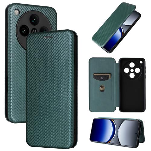 

For OPPO Find X8 Pro Carbon Fiber Texture Flip Leather Phone Case(Green)