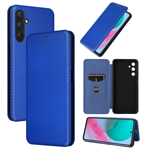 

For Samsung Galaxy M54 5G Carbon Fiber Texture Flip Leather Phone Case(Blue)