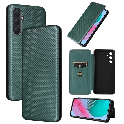 

For Samsung Galaxy M54 5G Carbon Fiber Texture Flip Leather Phone Case(Green)