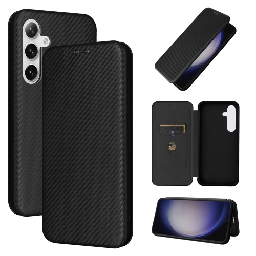 

For Samsung Galaxy S24 5G Carbon Fiber Texture Flip Leather Phone Case(Black)