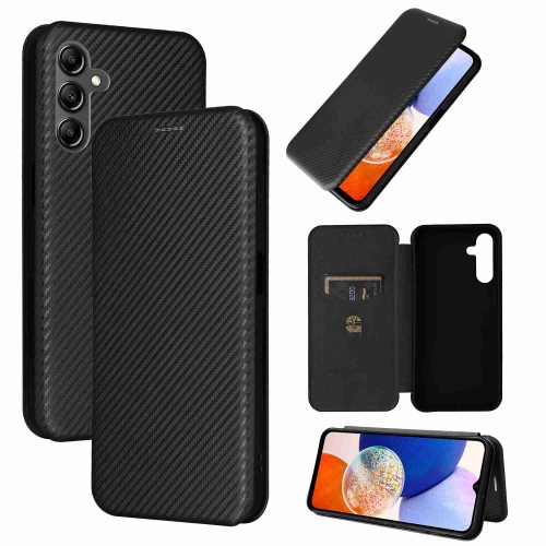 

For Samsung Galaxy A15 Carbon Fiber Texture Flip Leather Phone Case(Black)