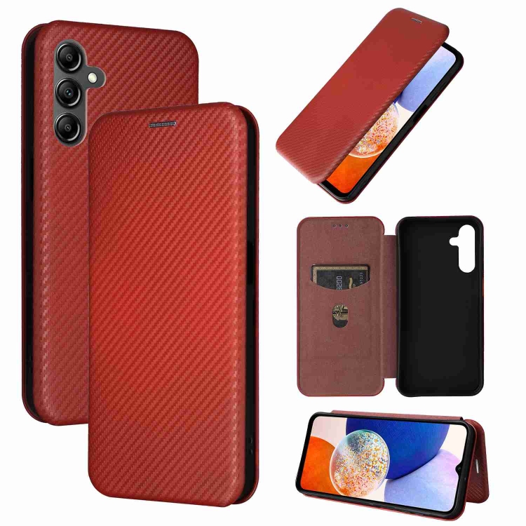 

For Samsung Galaxy A15 Carbon Fiber Texture Flip Leather Phone Case(Brown)