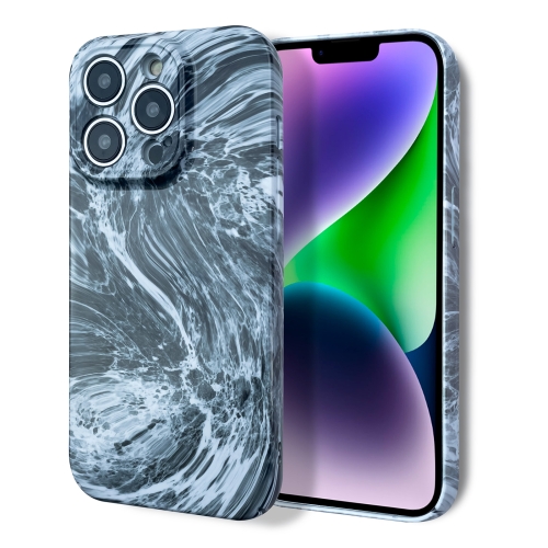 

For iPhone 14 Pro Max Marble Pattern Phone Case(Black White)