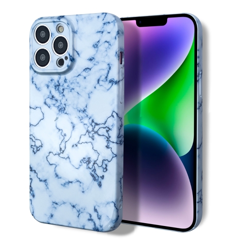 

For iPhone 12 Marble Pattern Phone Case(Blue White)