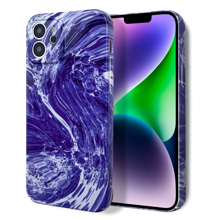 

For iPhone SE 2022 / SE 2020 / 8 / 7 Marble Pattern Phone Case(Purple White)