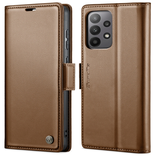 

For Samsung Galaxy A33 5G CaseMe 023 Butterfly Buckle Litchi Texture RFID Anti-theft Leather Phone Case(Brown)