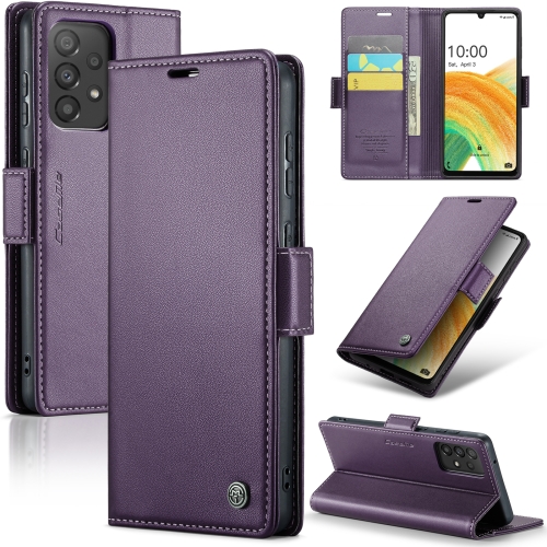 

For Samsung Galaxy A33 5G CaseMe 023 Butterfly Buckle Litchi Texture RFID Anti-theft Leather Phone Case(Pearly Purple)