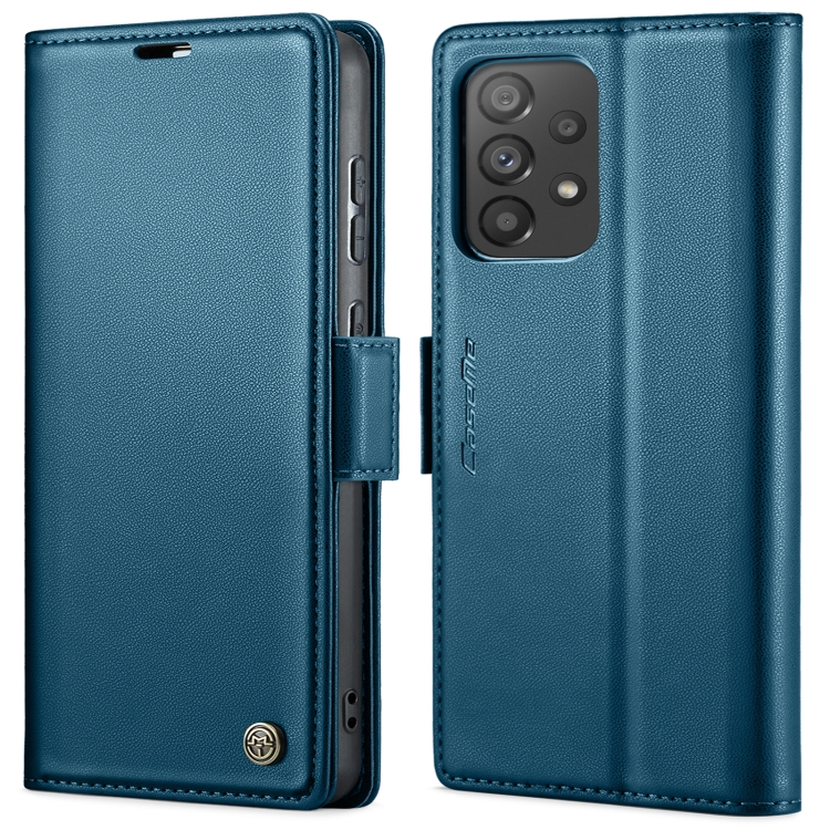 

For Samsung Galaxy A73 5G CaseMe 023 Butterfly Buckle Litchi Texture RFID Anti-theft Leather Phone Case(Blue)