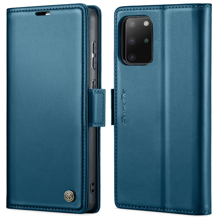

For Samsung Galaxy S20+ CaseMe 023 Butterfly Buckle Litchi Texture RFID Anti-theft Leather Phone Case(Blue)