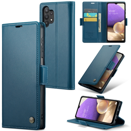 

For Samsung Galaxy A32 5G / M32 5G CaseMe 023 Butterfly Buckle Litchi Texture RFID Anti-theft Leather Phone Case(Blue)