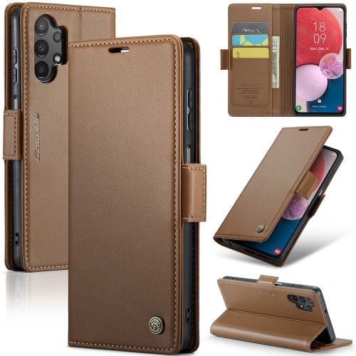

For Samsung Galaxy A13 4G/5G/A04s/A04/M13 5G CaseMe 023 Butterfly Buckle Litchi Texture RFID Anti-theft Leather Phone Case(Brown)