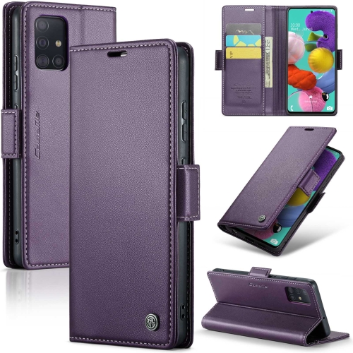 

For Samsung Galaxy A51 4G/M40s CaseMe 023 Butterfly Buckle Litchi Texture RFID Anti-theft Leather Phone Case(Pearly Purple)