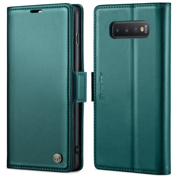 

For Samsung Galaxy S10 CaseMe 023 Butterfly Buckle Litchi Texture RFID Anti-theft Leather Phone Case(Pearly Blue)