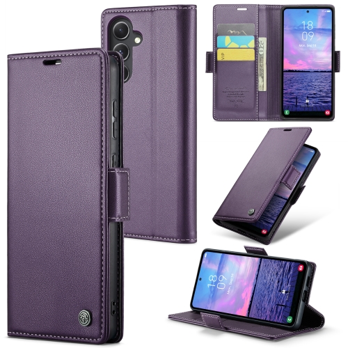 

For Samsung Galaxy S23 FE 5G CaseMe 023 Butterfly Buckle Litchi Texture RFID Anti-theft Leather Phone Case(Pearly Purple)