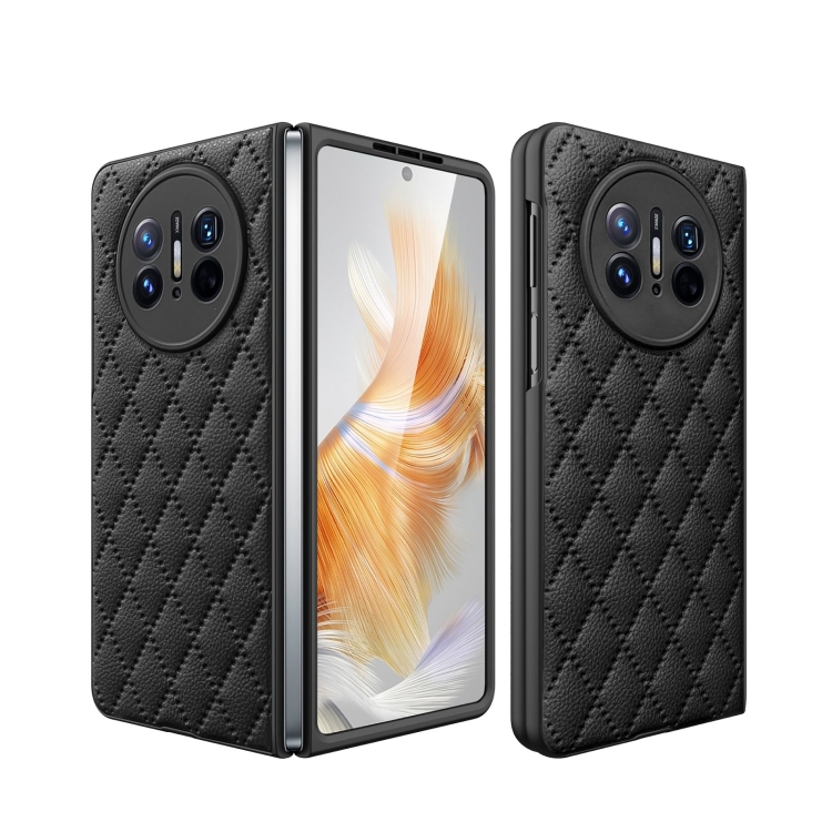 

For Huawei Mate X3 Diamond Lattice Integrated Leather Phone Case(Black)